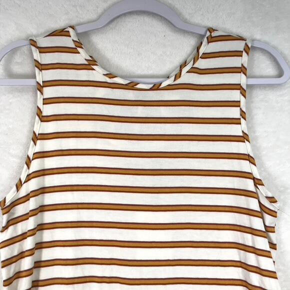 Green Envelope Tank Top XL Orange Striped Open Back Tie Stretch Soft Preppy - Picture 4 of 7